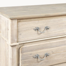 Load image into Gallery viewer, Natural washed three drawer chest with grey top
