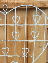 Load image into Gallery viewer, Cream Wire Heart Photo Holder Organiser Shabby Chic Style Or Jewellery Holder
