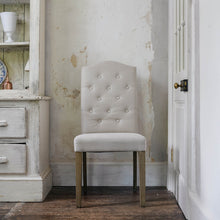 Load image into Gallery viewer, Cream button back dining chair
