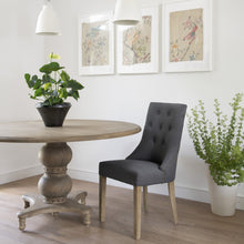 Load image into Gallery viewer, Charcoal, padded dining chair
