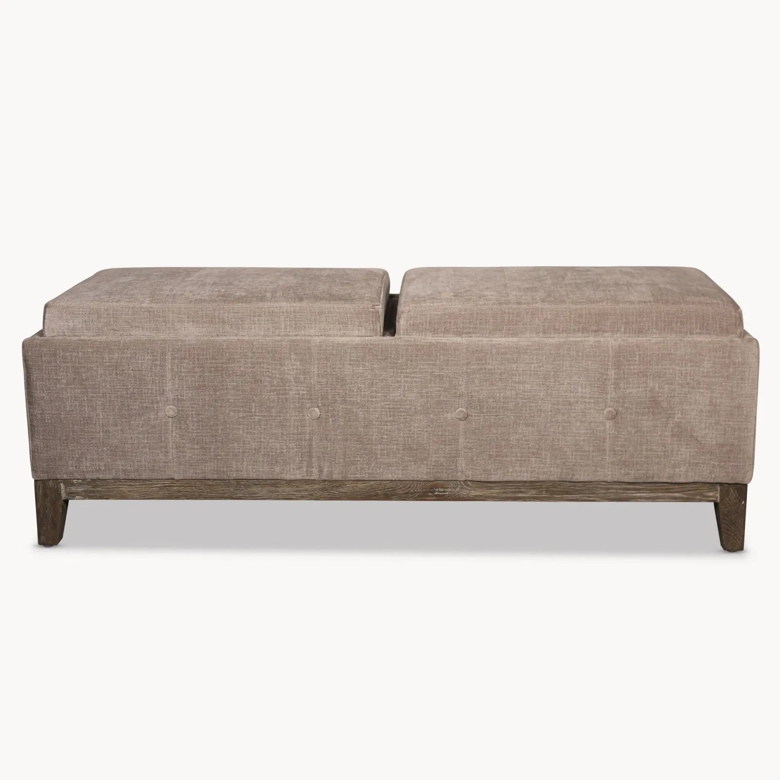 Grey linen cheap storage ottoman