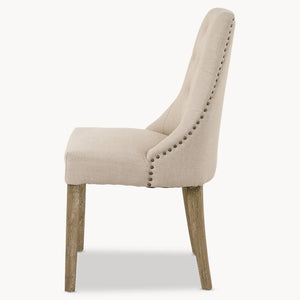 Padded natural dining chair