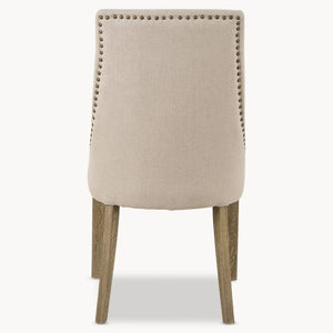 Padded natural dining chair