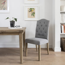 Load image into Gallery viewer, Soft grey button back dining chair
