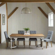 Load image into Gallery viewer, COLONIAL GREY OAK FRENCH BALL LEG DINING TABLE
