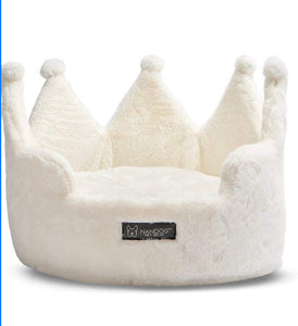 NANDOG Crown Collection Dog and Cat Bed (Ivory Cloud)