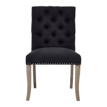 Load image into Gallery viewer, CHELSEA TOWNHOUSE BLACK LINEN DINING CHAIR
