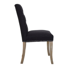 Load image into Gallery viewer, CHELSEA TOWNHOUSE BLACK LINEN DINING CHAIR
