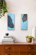 Load image into Gallery viewer, Perfect partners - Gineau Fowl Feather Original Painting On Canvas by Kerrie Griffin Available from The Interior Co 
