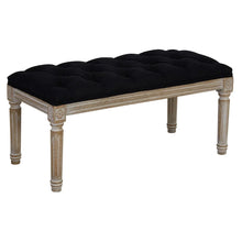 Load image into Gallery viewer, KENSINGTON TOWNHOUSE BLACK LINEN BENCH
