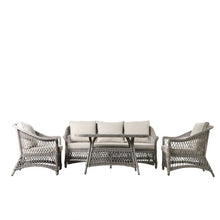 Load image into Gallery viewer, Hampshire Country Sofa Dining/Tea Set PE Rattan in Stone The Interior Co 
