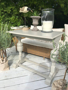 Console Table Solid Wood French Grey with Turned Legs  87cm W  76cm H  52cm D