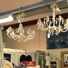Load image into Gallery viewer, 8 Arm Cream Drop Chandelier - Used
