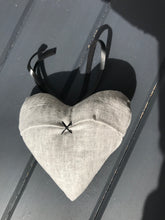 Load image into Gallery viewer, Pure Silk &#39;Scent Grey Heart&#39; With Leather Hanger

