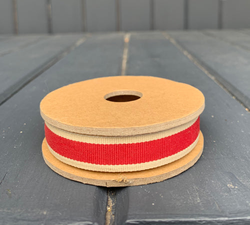 East Of India - Red Stripe Ribbon Spool