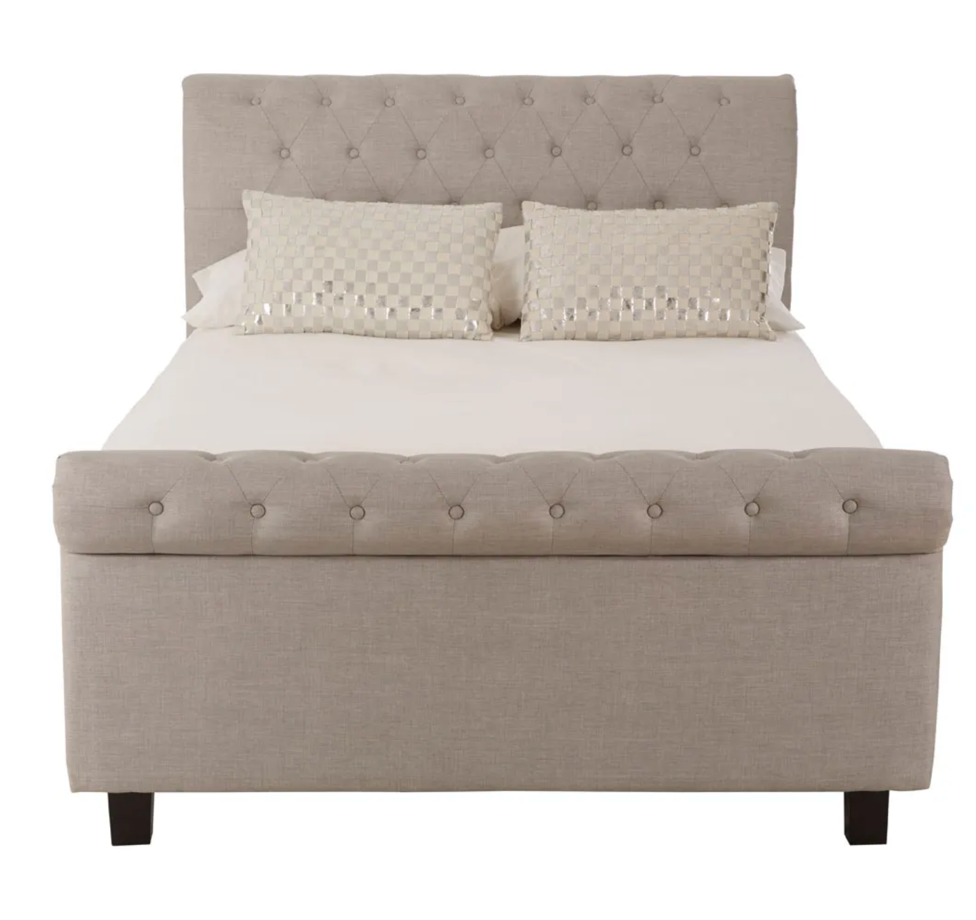 BRIGHTON LIGHT GREY DOUBLE OTTOMAN BED the interiorco