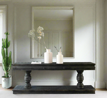 Load image into Gallery viewer, LARGE DISTRESSED BLACK CONSOLE TABLE The Interior Co
