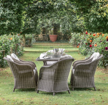 Load image into Gallery viewer, Outdoor Country 6 Seater Oval Dining Set With 8 Chairs in All Weather PE Rattan
