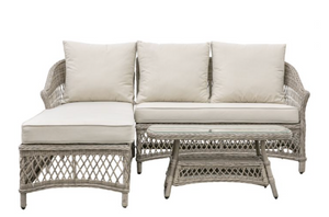 Outdoor Country Chaise Rattan Sofa Set Stone