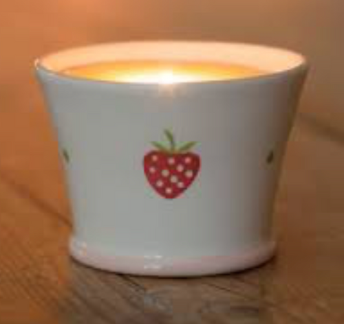 Strawberry Design Ceramic Scented Candle by Suzie Watson