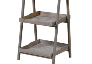 Distressed Lime Washed Wooden 4 Shelf Unit