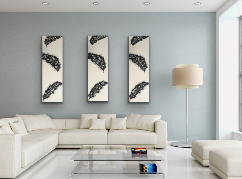 Original Canvas Feather Painting 