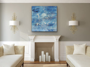 A Large Textured Abstract Canvas Original Painting by Kerrie Griffin Called Waves available from The Interior Co