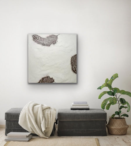 Textured Original Artwork - Floating Mischief Original Painting 81cm square by Kerrie Griffin Available at The Interior Co 