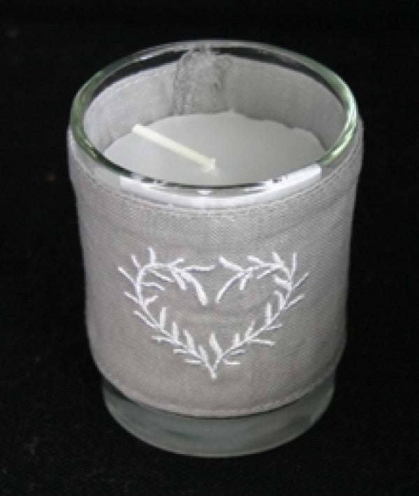 Candle with linen cover