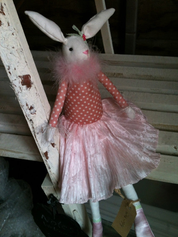 Cute rabbit toy in pink dress with silk shoes the-interiorco Cute rabbit toy in pink dress with silk shoes the-interiorco
