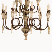 Load image into Gallery viewer, IRON AND WOOD CHANDELIER
