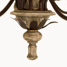 Load image into Gallery viewer, IRON AND WOOD CHANDELIER
