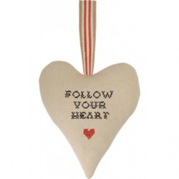 Follow your heart linen heart