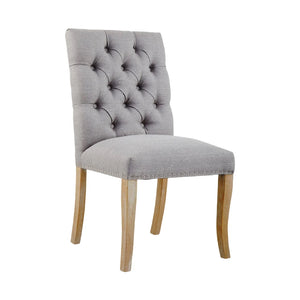 CHELSEA TOWNHOUSE GREY LINEN DINING CHAIR