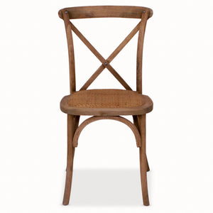 STACKABLE DINING CHAIR WITH PADDED RATTAN SEAT