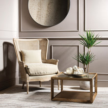 Load image into Gallery viewer, OAK SALON BERGERE CHAIR WITH LINEN CUSHIONS
