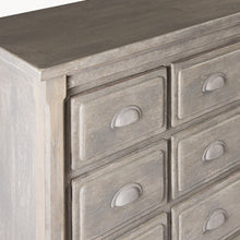 Load image into Gallery viewer, RECYCLED DISTRESSED GREY FIFTEEN DRAWER CHEST
