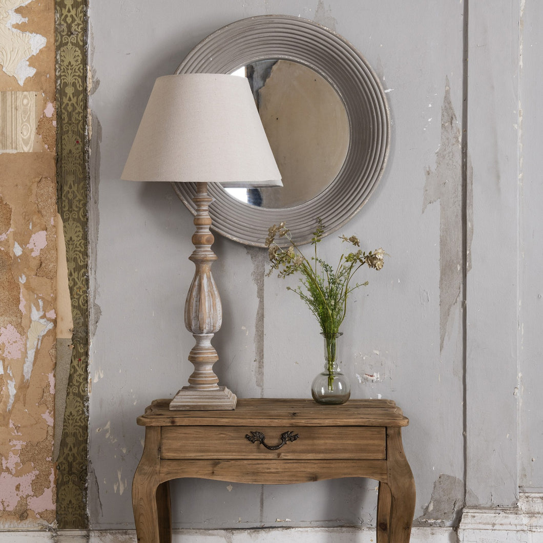 SET OF 2 WASHED FRENCH STYLE LAMP WITH SHADE