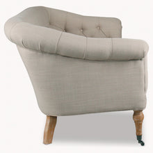 Load image into Gallery viewer, Chatsworth Oak Curved Button Back Sofa  One World The Interior Co 
