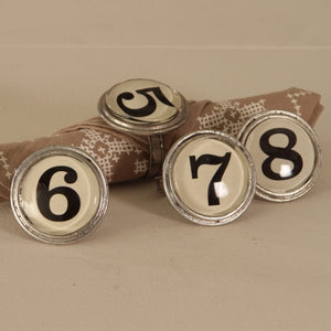 Numbered napkin rings