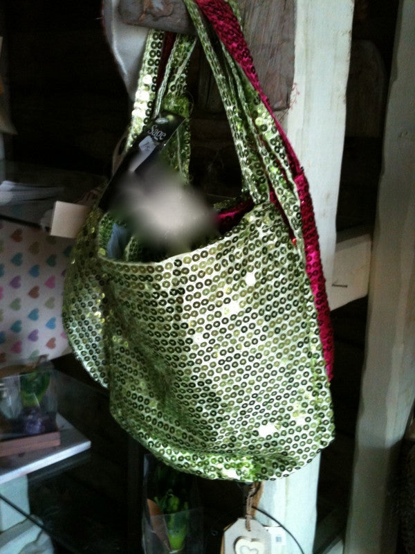 Sequin bags green