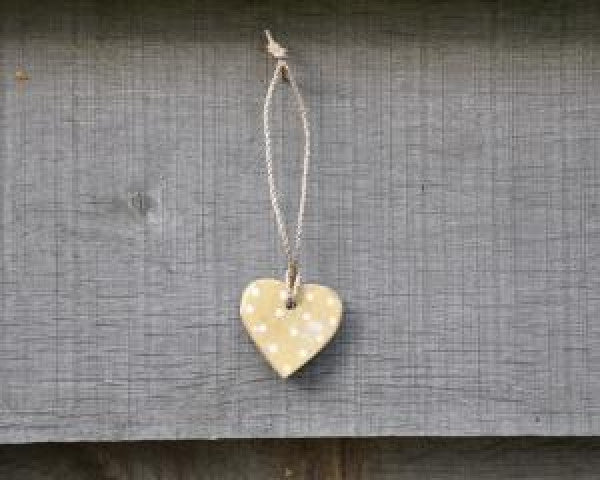 Copy of small cream wooden heart on string