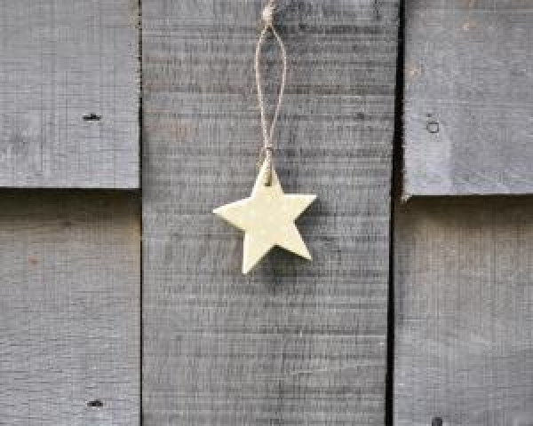 small cream wooden star