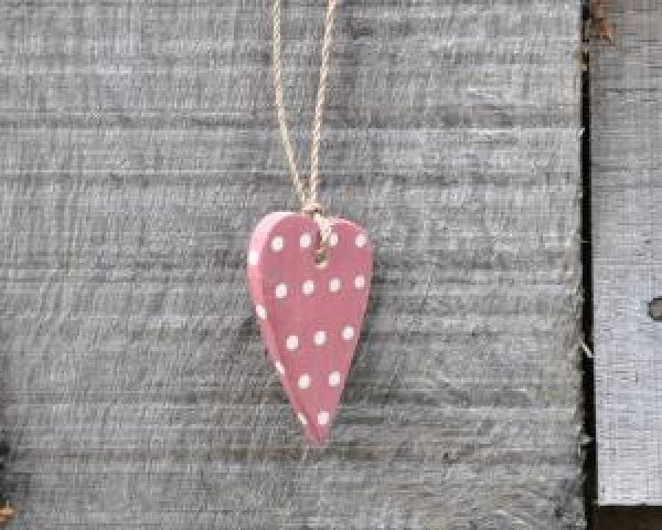 Small red wooden heart