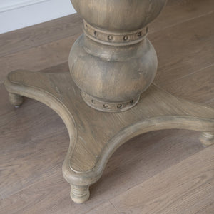 BURNT OAK ROUND DINING TABLE