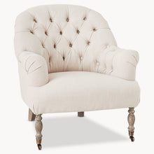 Load image into Gallery viewer, UPHOLSTERED CREAM OAK OCCASIONAL CHAIR
