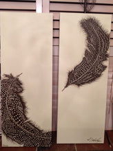 Load image into Gallery viewer, Up and Down Original Set Of Two Feathers Painting by Kerrie Griffin-Rogers
