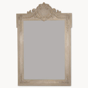 FRENCH STYLE WILTON DISTRESSED PAULOWINA WOOD MANTLE MIRROR