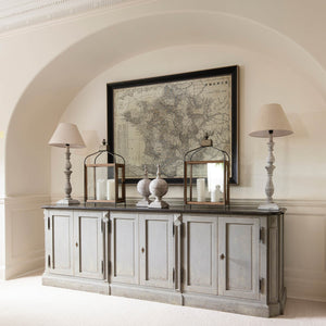 Colonial grey sideboard with stone top