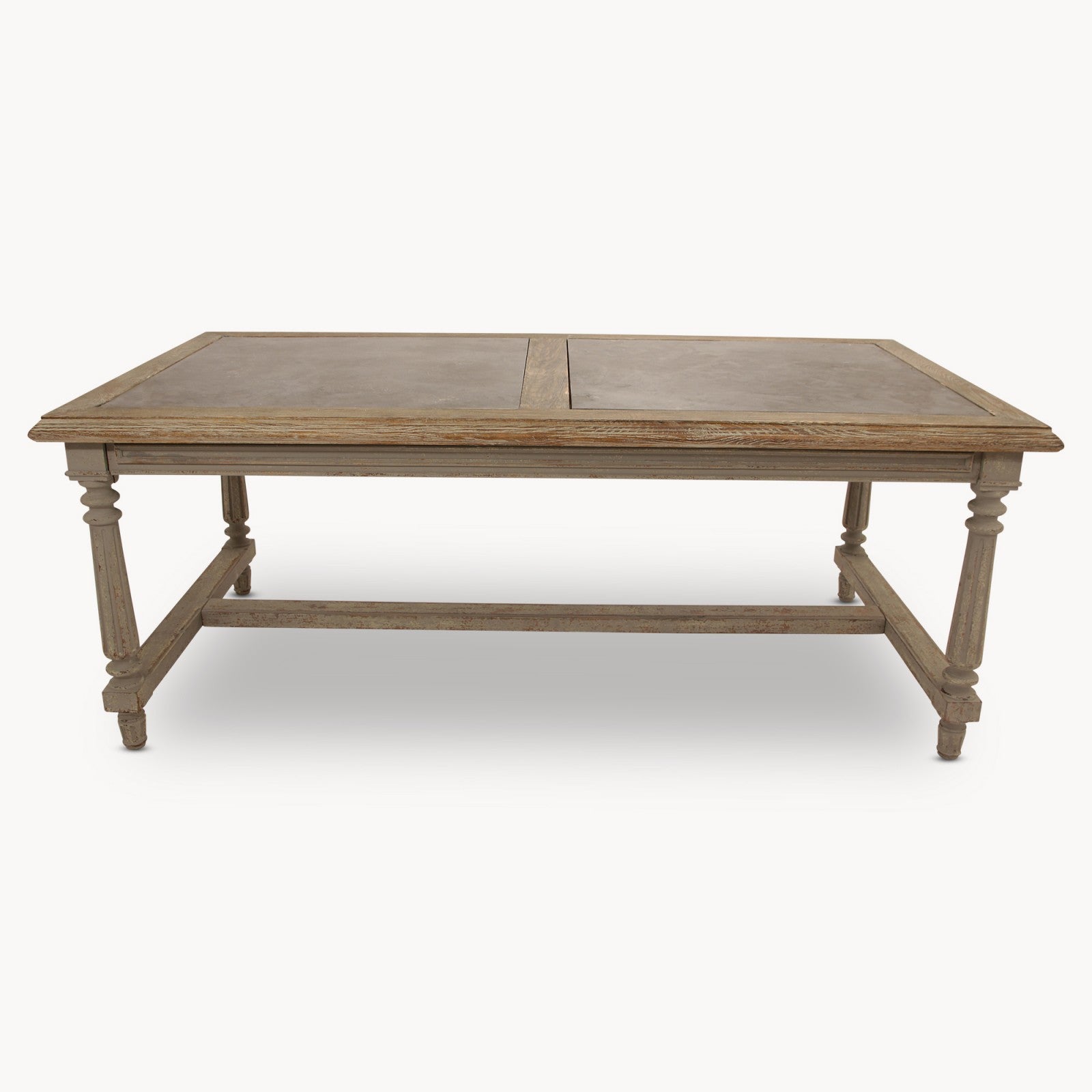 Wood Table Stone Inlay OAK AND DOUBLE STONE INLAY DINING TABLE – the-interiorco